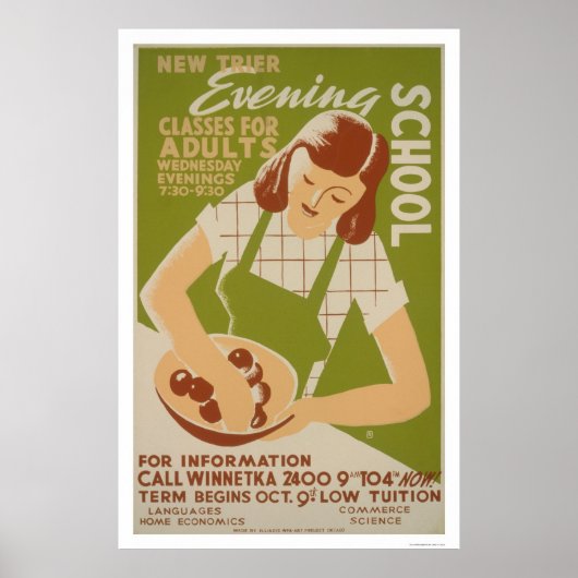 アダルトクラスWinnetka 1941 WPA ポスター (正面)