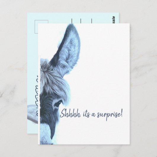 アダルトサプライズ誕生日おもしろいブルーモダン招待状 ポストカード (正面/裏面)