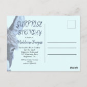 アダルトサプライズ誕生日おもしろいブルーモダン招待状 ポストカード (裏面)