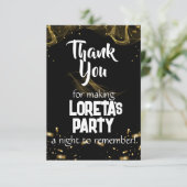 アダルトサプライズ誕生日サンキューカードブラック サンキューカード (スタンド正面)