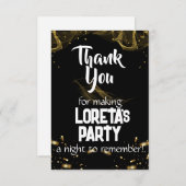 アダルトサプライズ誕生日サンキューカードブラック サンキューカード (正面/裏面)