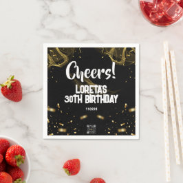 アダルトサプライズ誕生日ナプキンブラック スタンダードカクテルナプキン