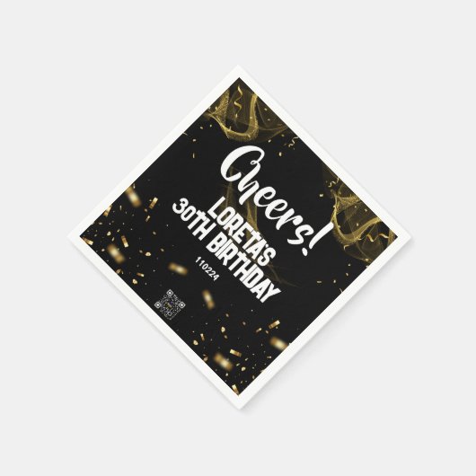 アダルトサプライズ誕生日ナプキンブラック スタンダードカクテルナプキン (角)