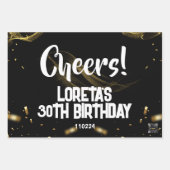 アダルトサプライズ誕生日ラッピング紙ブラック ラッピングペーパーシート (正面3)