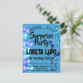 アダルトサプライズ誕生日招待状カードブルー 招待状 (スタンド正面)