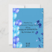 アダルトサプライズ誕生日招待状カードブルー 招待状 (裏面)