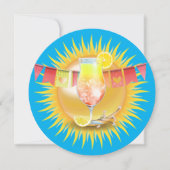 アダルトサマーカクテルサニーおもしろいプールパーティー 招待状 (正面)