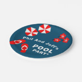 アダルトサマープールパーティー ペーパープレート (アングル)