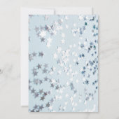 アダルトジョイントダブル誕生日ブルースカイシルバーの星 招待状 (裏面)