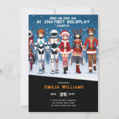 アダルトチャットボットのロールプレイパーティーアニメロボットクリスマス 招待状 (正面)