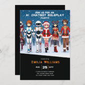 アダルトチャットボットのロールプレイパーティーアニメロボットクリスマス 招待状 (正面/裏面)