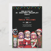 アダルトチャットボットのロールプレイパーティーアニメロボットクリスマス 招待状 (正面)