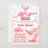 アダルトディスコ女性のカーボーイバチェロレッテ週末 招待状 (正面)