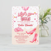 アダルトディスコ女性のカーボーイ誕生日パーティーの招待 招待状 (スタンド正面)