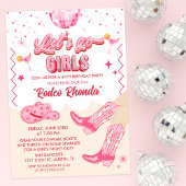 アダルトディスコ女性のカーボーイ誕生日パーティーの招待 招待状