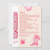 アダルトディスコ女性のカーボーイ誕生日週末 招待状 (裏面)