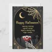 アダルトハロウィンコスチュームとカクテル アール・ヌーヴォー 招待状 (裏面)