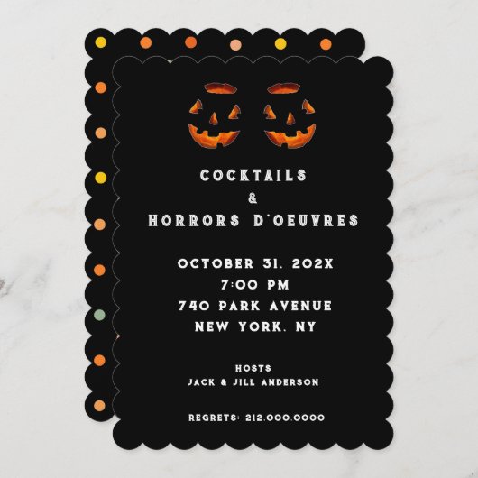 アダルトハロウィーンカクテルパーティの招待状 招待状 (正面/裏面)