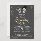 アダルトハロウィーンソイレヴィンテージゴシックスカル 招待状 (正面)