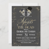 アダルトハロウィーンソイレヴィンテージゴシックスカル 招待状 (正面)