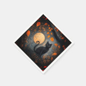 アダルトハロウィーンブラックキャット華美フルムーンパーティー スタンダードカクテルナプキン (角)
