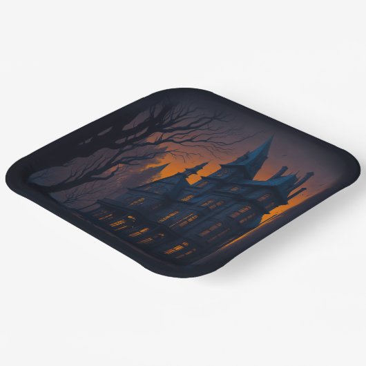 アダルトハロウィーンマンション幽霊のよく出るパーティー ペーパープレート (傾斜あり)