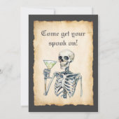 アダルトハロウィーン招待状スケルトンレトロ招待状 招待状 (裏面)
