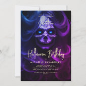 アダルトハロウィーン誕生日パーティレディモダンスカル 招待状 (正面)