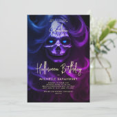 アダルトハロウィーン誕生日パーティレディモダンスカル 招待状 (スタンド正面)