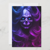 アダルトハロウィーン誕生日パーティレディモダンスカル 招待状 (裏面)