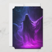 アダルトハロウィーン誕生日幽霊ブルーパープルピンク 招待状 (裏面)