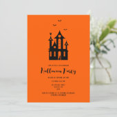 アダルトハローウィンパーティ幽霊のよく出るハウスブラックオレンジ 招待状 (スタンド正面)