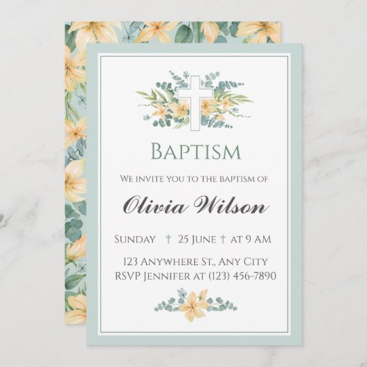 アダルトバプテスマ招待状 招待状 (正面/裏面)