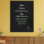 アダルトバレエダンサー聖人/ホワイト文字Lg. キャンバスプリント (インサイチュ (リビング))