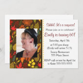 アダルトバースデーパーティーフォト招待状紅葉 招待状 (正面/裏面)