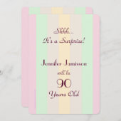 アダルトパステルストライプのサプライズパーティー招待状 招待状 (正面/裏面)