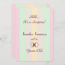 アダルトパステルストライプのサプライズパーティー招待状