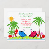 アダルトプールパーティの招待状 招待状 (正面/裏面)