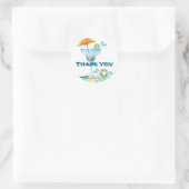 アダルトプールパーティーサマーサンキューステッカー ラウンドシール (バッグ)