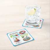 アダルトプールパーティーサマービーチ誕生日 スクエアペーパーコースター (インサイチュ)