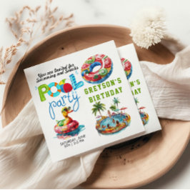 アダルトプールパーティーサマービーチ誕生日 スタンダードカクテルナプキン