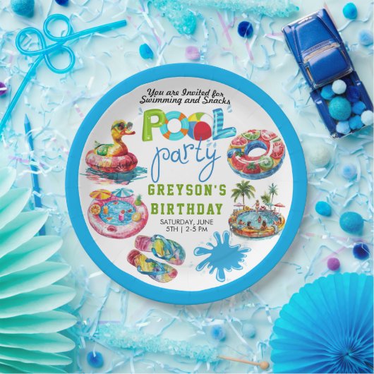アダルトプールパーティーサマービーチ誕生日 ペーパープレート (パーティー)