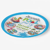 アダルトプールパーティーサマービーチ誕生日 ペーパープレート (アングル)