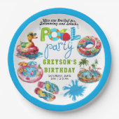 アダルトプールパーティーサマービーチ誕生日 ペーパープレート (正面)