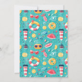 アダルトプールパーティーサマービーチ誕生日 招待状 (裏面)