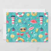 アダルトプールパーティーサマービーチ誕生日 招待状 (裏面)