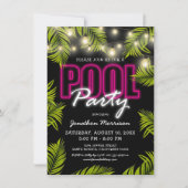アダルトプールパーティーサマービーチ誕生日 招待状 (正面)