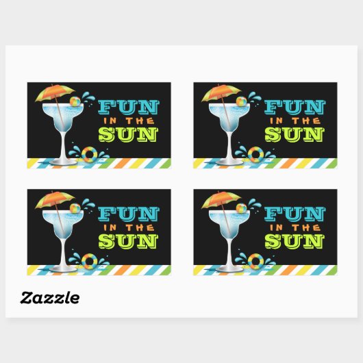 アダルトプールパーティー夏のおもしろいサンステッカー 長方形シール (シート)