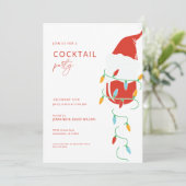 アダルトホリデーカクテルパーティークリスマスワインサンタ 招待状