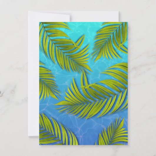 アダルトホワイトプールパーティーサマー誕生日招待状 招待状 (裏面)